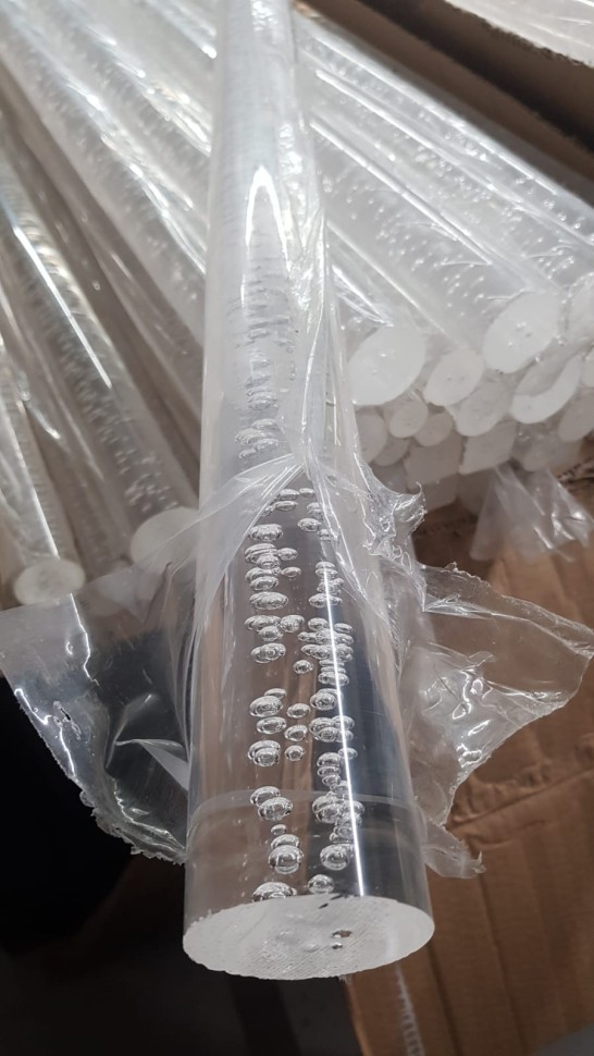 Круглые акриловые стержни из оргстекла — пузырьковые